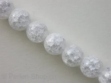 Bergkristall sparkling, Halbedelstein, Farbe: kristall, Grösse: ±10mm, Menge: 1 strang ±40cm (±42 Stk.)