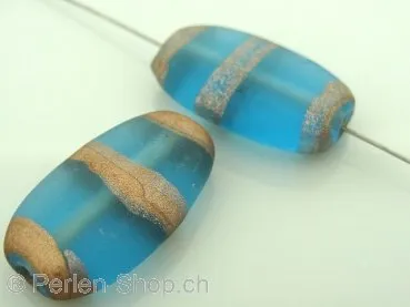 Glas Tablette, Farbe: Blau, Grösse: ±30x16x7mm, Menge: 5 Stk.