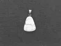 Howlite Pendentif, pierre semi-précieuse, Couleur: blanc, Taille: ±21x17mm, Quantité : 1 pièce.