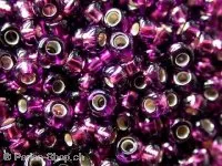 Rocailles, lila mit silber einzug, 2.6mm, 17 gr.