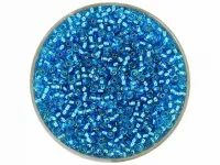 Rocailles, Farbe: hell blau mit silbereinzug, Grösse: 2mm, Menge: 17 gr.