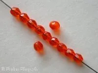 Facette-Geschliffen Glasperlen orange, 3mm, 100 Stk.