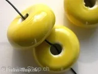 Keramikperlen, donut, ±15x30mm, gelb 1 Stk.