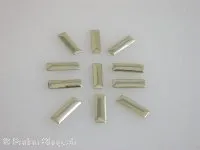 Hotfix Metall-Bügel-Nieten, rechteckig, silber, ±10x3mm, 50 Stk.