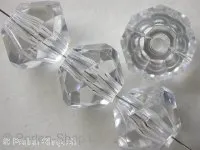 Facette-Geschliffen Acryl-Kugeln, konisch, 15mm, kristall, 1 Stk