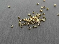 Perles à ecraser acier inoxydable, Couleur: plaqué or, Taille: ± 1.8mm, Quantite: 5 piece