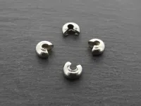 Cache-perles à écraser en acier inoxydable, Couleur: platine, Taille: ±5mm, Quantite: 4 piece