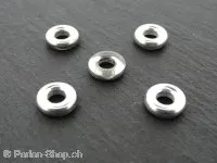 Heishi Glas Ring Farbe: Silber, Grösse: ±9X3mm, Menge: 20 Stk.