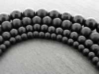 Blackstone, pierre semi précieuse, Couleur: noir, Taille: ±4mm, Quantite: chaîne ±38cm, (±90 piece)