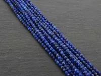 Lapis Lazuli facetté, pierre semi-précieuse, Couleur: bleu, Taille: ±2mm, Quantité: 1 chain ±39cm