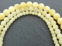 Yellow Jade matt, pierre semi précieuse, Couleur: jaune, Taille: 4mm, Quantite: chaîne ±38cm, (±92 piece)