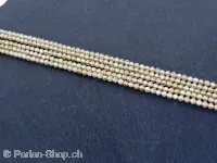 Perles de zircone, Couleur: beige, Taille: ±2.2mm, Quantite: chaîne ±40cm, (±170 piece)