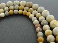 jaspe corail, pierre semi précieuse, Couleur: brun, Taille: 6mm, Quantite: chaîne ± 38cm, (±59 piece)