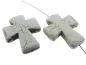 Preview: Croix, pierre semi précieuse, Couleur: blanc, Taille: ±36x30x7mm, Quantite: 1 piece