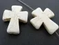 Preview: Croix, pierre semi précieuse, Couleur: blanc, Taille: ±36x30x7mm, Quantite: 1 piece