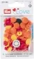 Preview: Prym Love Druckknopf Color Snaps Blume, gelb & rot, Grösse: 13.6 mm, Karte 21 Stk.