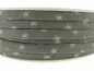 Preview: Double-folded ribbon with star pattern, color: grey, Size: ±6mm, Qty: 1 meter