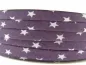 Preview: Double-folded ribbon with star pattern, color: violet, Size: ±6mm, Qty: 1 meter