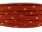 Preview: Double-folded ribbon with star pattern, color: red, Size: ±6mm, Qty: 1 meter
