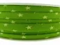 Preview: Double-folded ribbon with star pattern, color: green, Size: ±6mm, Qty: 1 meter