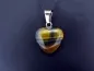 Preview: Tigereye Heart Pendant, Semi-Precious Stone, Color: brown, Size: ±16mm, Qty: 1 pc