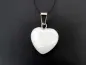 Preview: White Jade Heart Pendant, Semi-Precious Stone, Color: white, Size: ±16mm, Qty: 1 pc