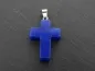 Preview: Lapis Lazuli Cross Pendant, Semi-Precious Stone, Color: blue, Size: ±25x6mm, Qty: 1 pc