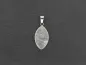 Preview: White Jade Heart Pendant, Semi-Precious Stone, Color: white, Size: ±23x14mm, Qty: 1 pc