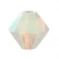 Preview: Preciosa Bicon, Color: White Opal AB 2x, Size: 4mm, Qty: ±100 pc.