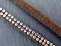 Preview: Imitation suede lace with rhinestones, brown, ±5mm, ±1 meter