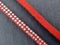Preview: Imitation Wildlederband mit Strasssteine, rot, ±5mm, ± 1 meter