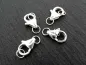 Preview: Lobster Clasp incl. 2xRing, Color: SILVER 925, Size: 8mm, Qty: 1 pc.