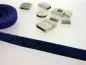 Preview: Leather Cord, blue, ±10x2mm, ±100cm