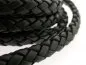 Preview: Lederband geflochten, schwarz, ±10x7mm, 10cm
