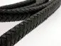 Preview: Leatercord braided, black, ±12x7mm, 10cm