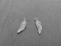 Preview: Stainless Steel Feather, Color: Platinum, Size: ±15x4mm, Qty: 1 pc.
