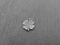 Preview: Stainless Steel Shamrock, Color: Platinum, Size: ±10x8mm, Qty: 1 pc.