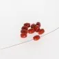 Mobile Preview: Glassbeads Olive, color red, ±7x5mm, 100 pc.