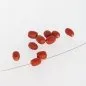 Mobile Preview: Glasperlen Olive, Farbe Rot,±7x5mm, 100 Stk.