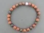 Mobile Preview: Semi-Precious stone bracelet with 8mm goldstone black, brown and stainless steel bead