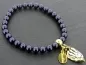 Preview: Swarovski Crystal Pearls 6mm Bracelet, Night Blue