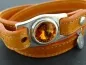 Preview: LEDER-Wickelarmband in orange