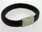 Preview: Leatercord braided, black, ±12x7mm, 10cm
