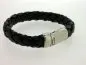 Preview: Leatercord braided, black, ±10x7mm, 10cm