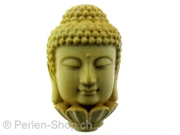 Buddha Pendetif bois, Couleur: brun, Taille: ±33x20mm, Quantite: 1 piece