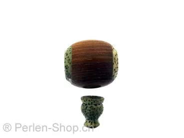 Holz Guru Perlen, Farbe: Rot, Grösse: ±16mm, Menge: 1 Stk.