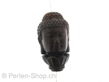 Buddha Anhänger Wood, Farbe: braun, Grösse: ±40x21mm, Menge: 1 Stk