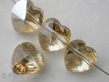 Swarovski heart beads, 5742, 10mm, crystal golden shadow, 1 pc.