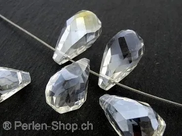 Tropfen Perlen, Farbe: Kristall irisierend, Grösse: ±12x20mm, Menge: 1 Stk.