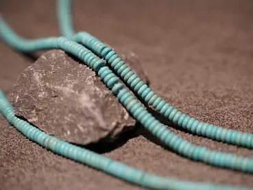 Heishi Rondel, pierre semi précieuse, Couleur: turquoise, Taille: ±6x2mm, Quantite: 20 piece